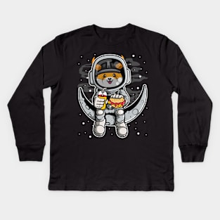 Astronaut Fastfood Floki Inu Coin Floki Army To The Moon Crypto Token Cryptocurrency Wallet Birthday Gift For Men Women Kids Kids Long Sleeve T-Shirt